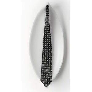 Man About Town Alexander Julian 100% Silk Tie American Modern Black White
